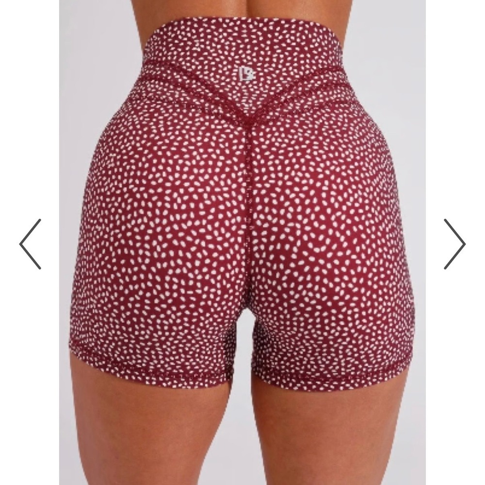Buffbunny Collection Legacy Shorts Maroon White Speckled High Waist XS